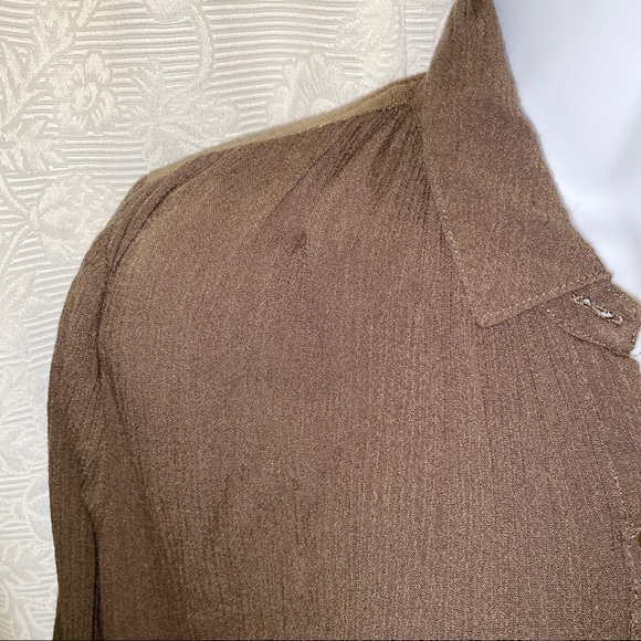 3/20 🎉 Free People- Brown High-Low Oversized Button-Up, XS (runs large) - Picture 4 of 6